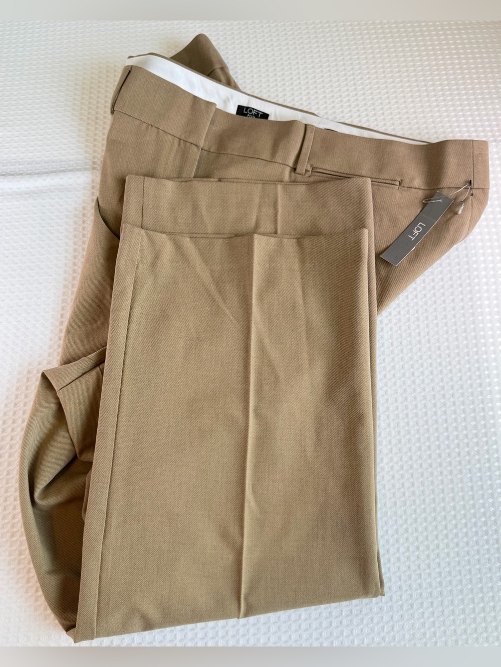 Ann Taylor LOFT Plus Marisa Trouser Pants Tan Khaki Straight Fit Size 26 NWT